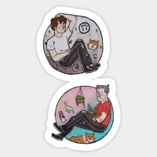 Dan and Phil in bubbles Sticker